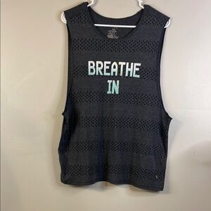 EUC Danskin Black Muscle Tee Breathe In Size Large (12-14) #5